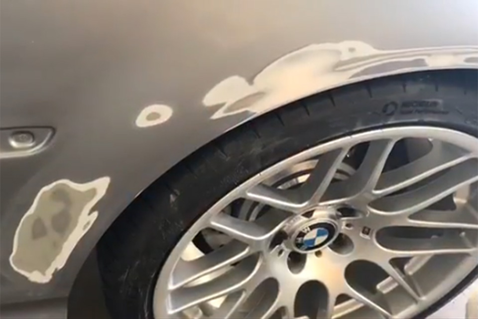 BMW M3 CSL – rear quarter damage repair